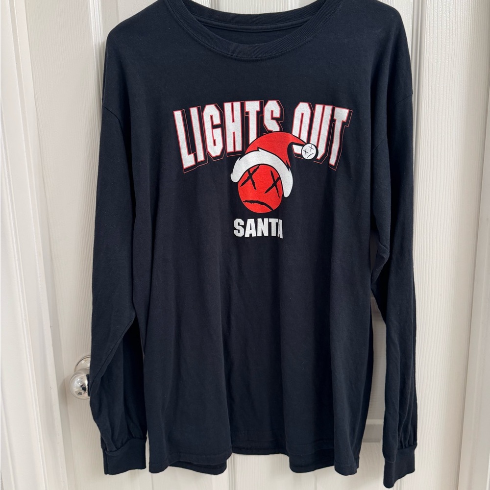 Black 'Lights Out Santa' Men’s Long Sleeve Shirt